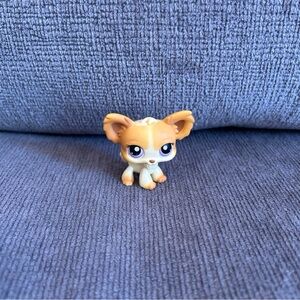 Littlest Pet Shop LPS #96 Chihuahua Long Hair Dog Cream Orange Brown Purple Eyes